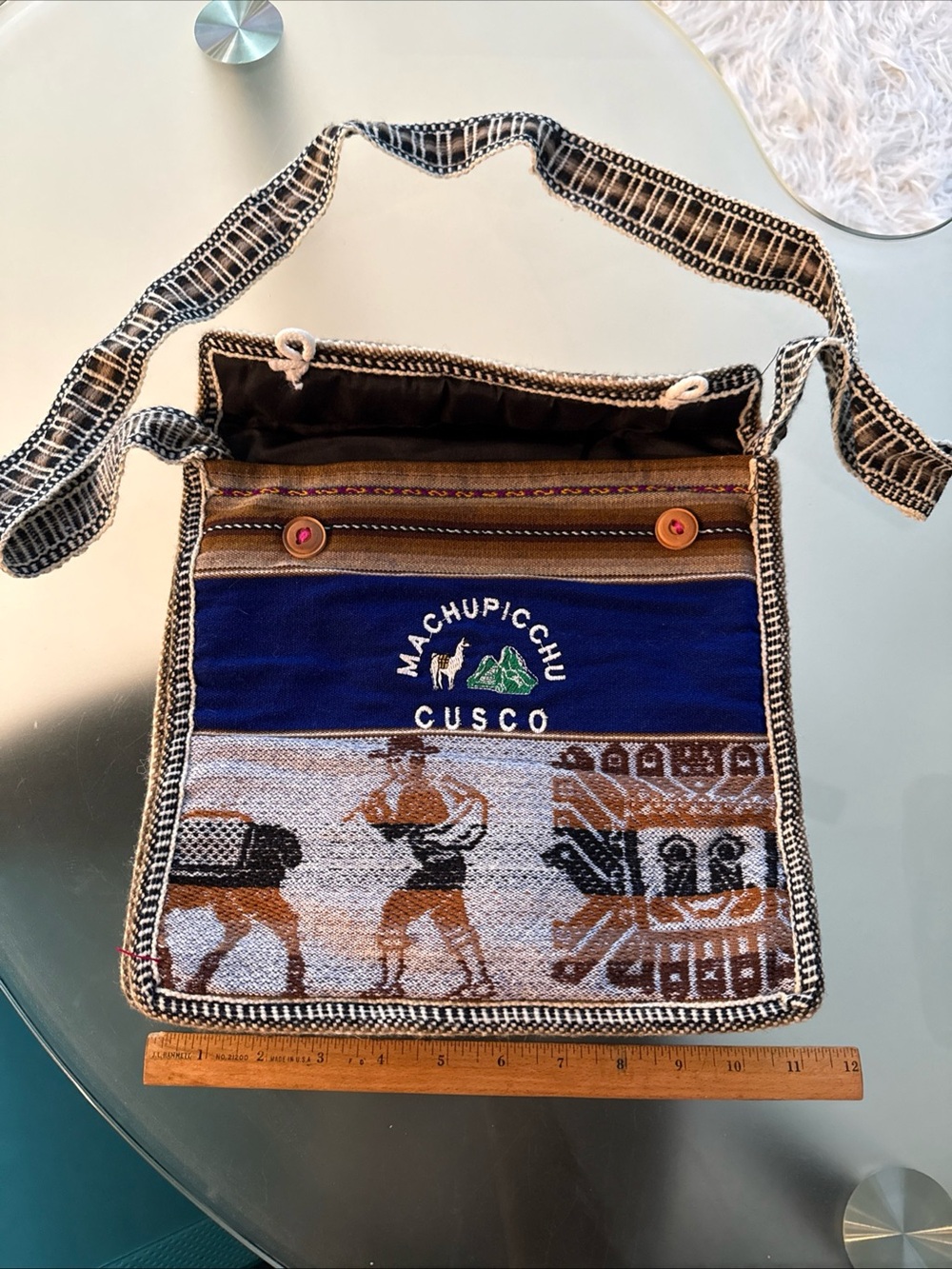 MACHUPICCHU CUSCO PERU Handwoven Tapestry Souvenir Shoulder Bag.
